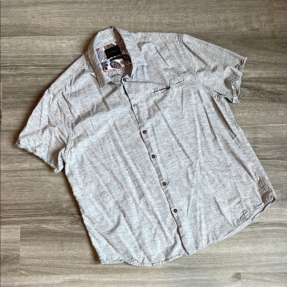 Cactus Man Gray Short Sleeve Button Down Shirt - Picture 1 of 3